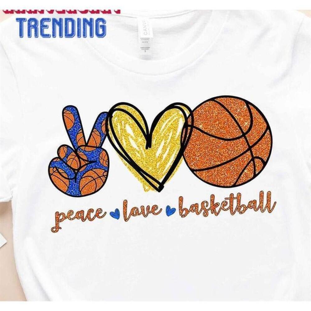 Peace Love Basketball Tshirt Funny Shirt Sport Lover Apparel Unisex
